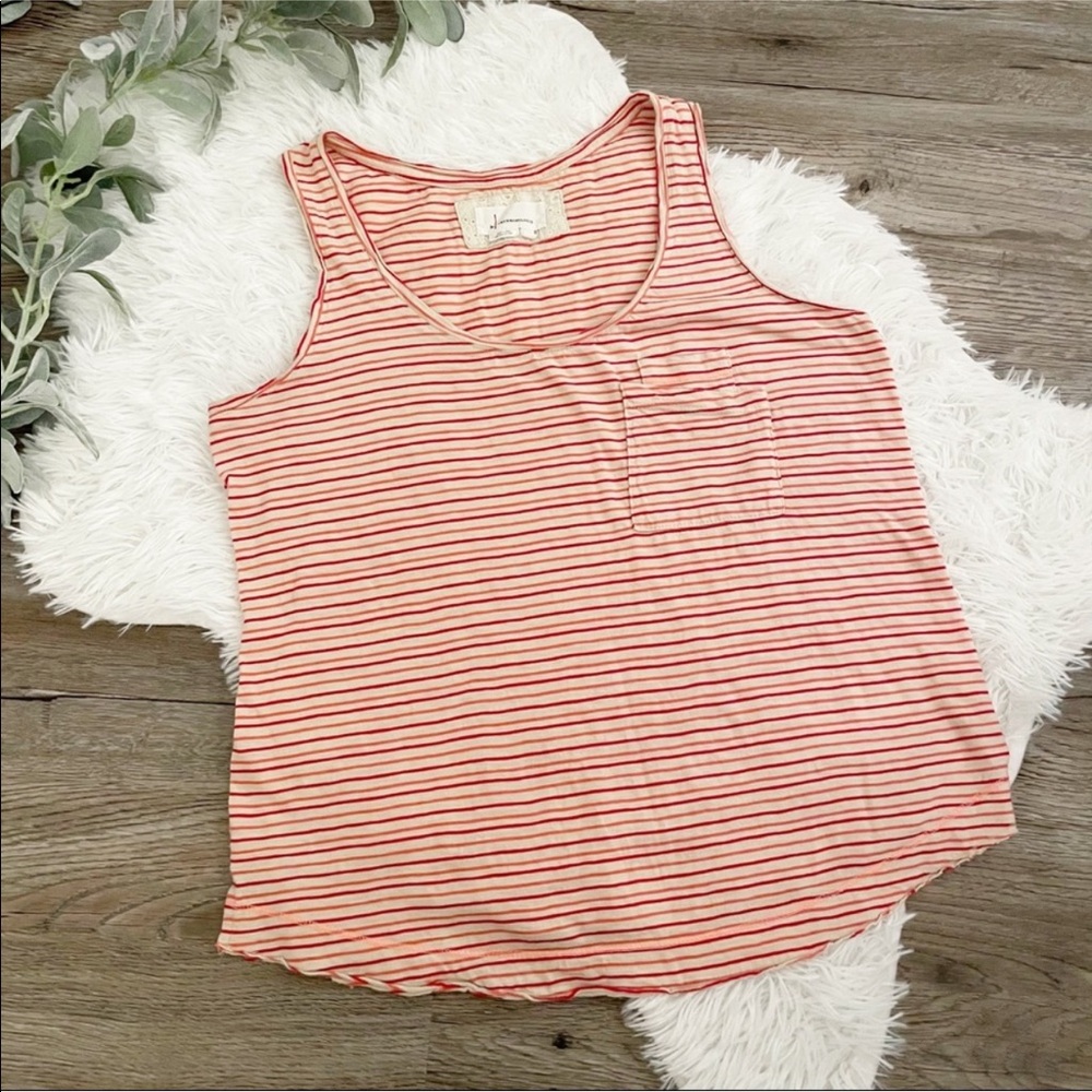 Anthropologie Striped Pocket Tank Top